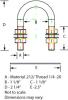 05702 1/4 U bolt assembly Dimenisons