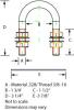 05703 3/8 U bolt assembly dimensions
